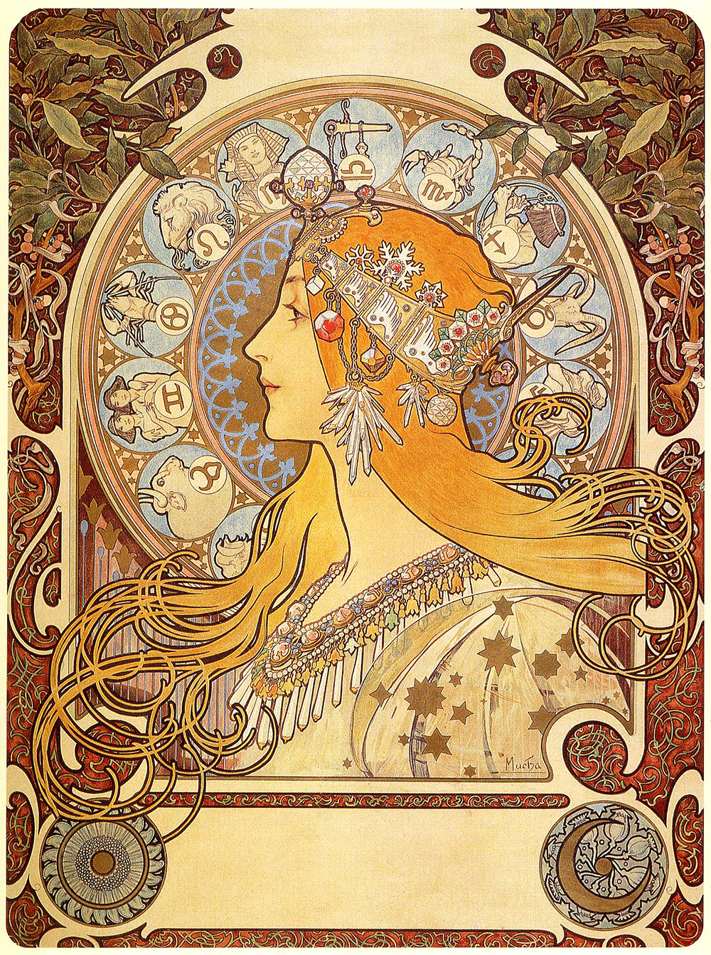 Alfons Mucha: Zodiac, Graphic 1896